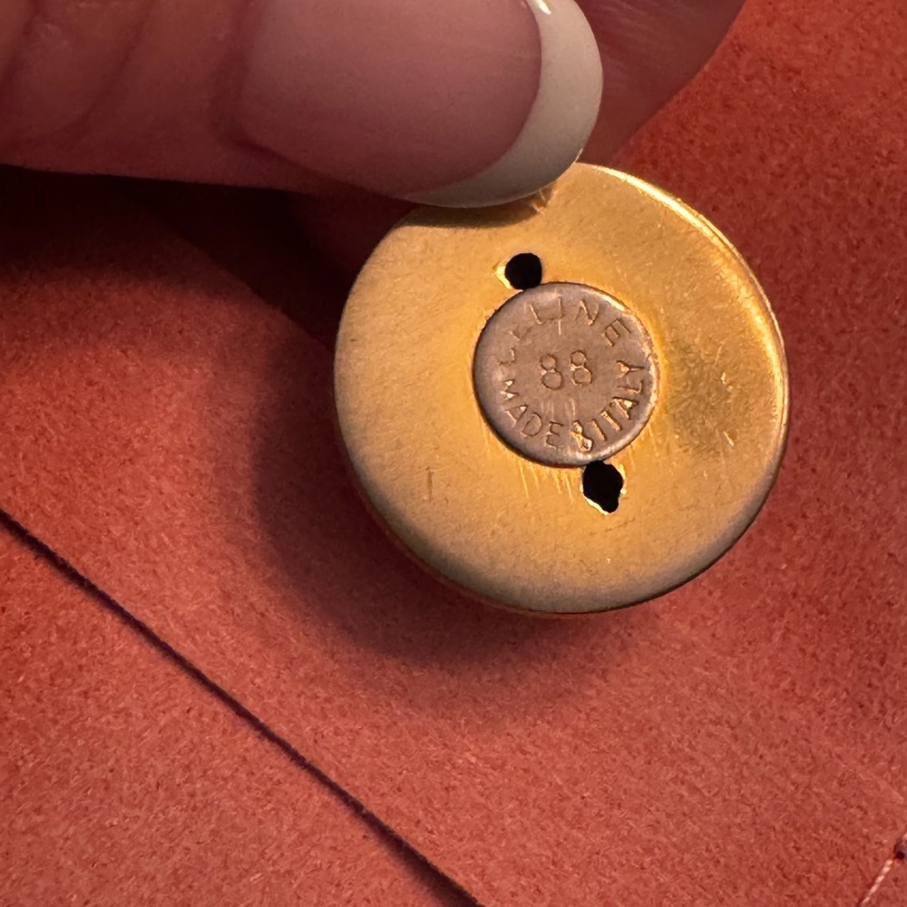 Celine Gold-Tone Round Logo Pendant Necklace - Picture 2 of 6